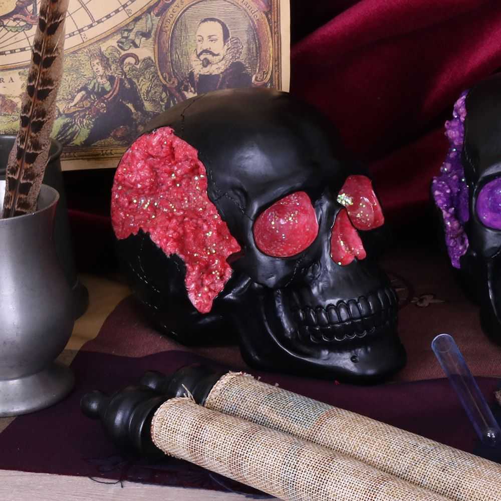 Nemesis Now - Geode Skull Red Figurine - Noir/Rouge